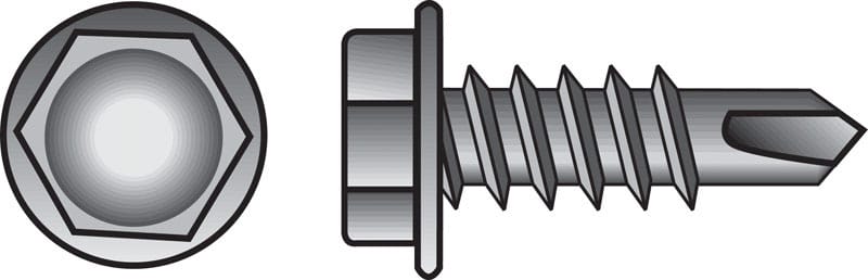 Hillman 560334 No. 10-16 Ga. X 1-1/4 in. L Hex Hex Washer Head Self-Drilling Screws 100 pk