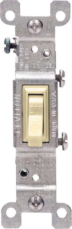 Leviton 01451-2IM 15 amps Single Pole Toggle AC Quiet Switch Ivory 10 pk