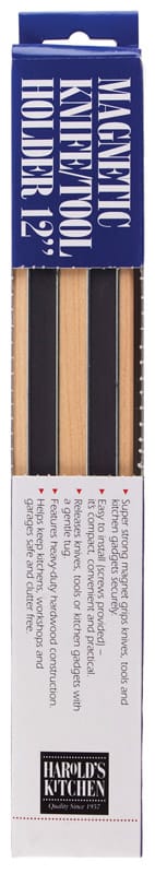 Harold Import 43125 Black Wood Magnetic Knife/Tool Holder