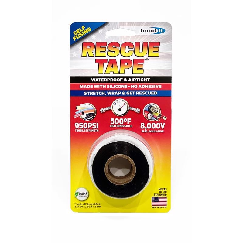 Rescue Tape RT12012BBL Black 1 in. W X 12 ft. L Silicone Tape