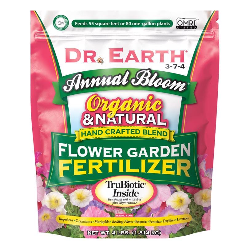 DR. Earth 705P Annual Bloom Organic Granules Marigold, Daylilies Plant Food 4 lb