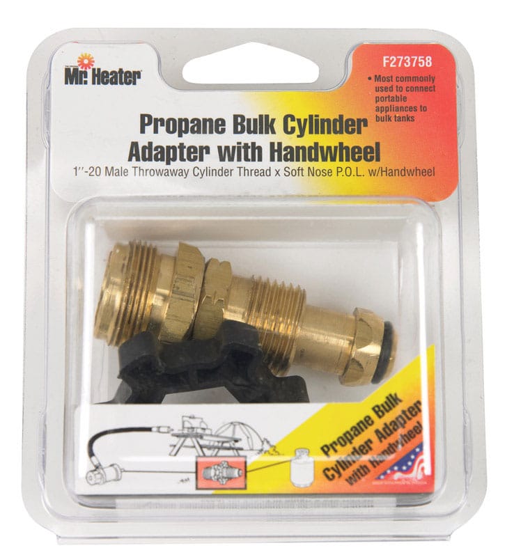 MR. Heater F273758 Brass/Plastic Restricted Flow Soft Nose P.O.L. Cylinder Adapter