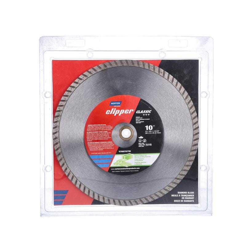 Norton 7660702780 Clipper 10 in. D X 1-7/8 and 5/8 Classic Diamond Turbo Rim Blade 1 pk