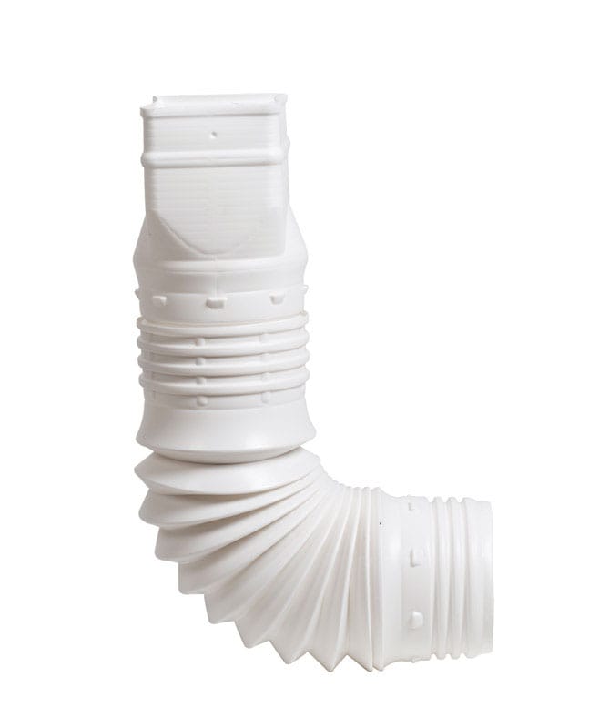 Amerimax ADP53229HP Flex-A-Spout 3.75 in. H X 3.75 in. W X 16 in. L White Vinyl Flexible Downspout Extension