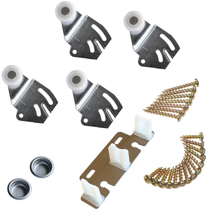 Johnson Hardware 22313802 6 in. L Zinc-Plated Brown/White Metal By-Pass Part Set 28 pc