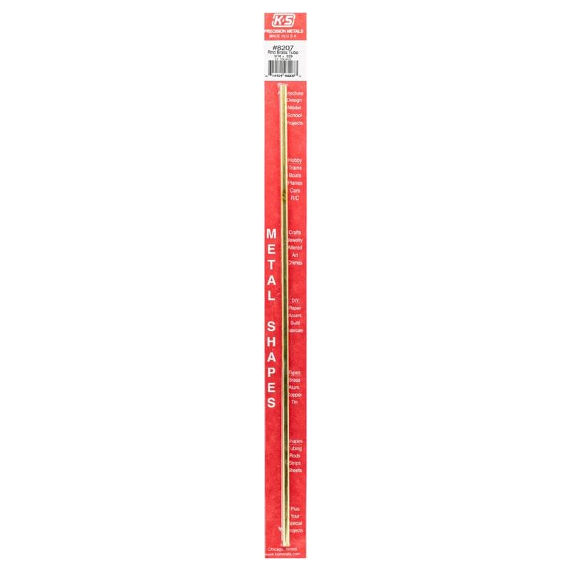 K&S 8207 3/16 in. D X 12 in. L Round Brass Tube 1 pk