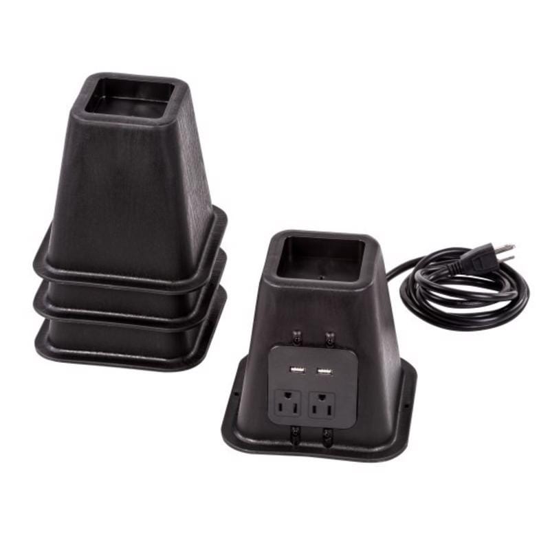 Honey-Can-Do STO-09675 6 in. H X 6.45 in. W X 6.45 in. L Plastic Bed Riser
