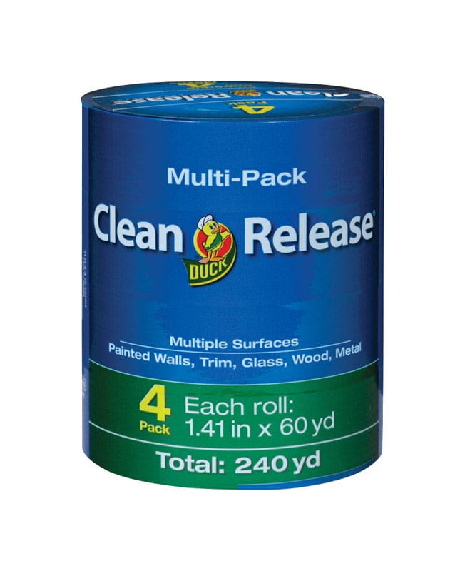 Duck 240460 Clean Release 1.41 in. W X 60 yd L Blue Medium Strength Painter's Tape 4 pk