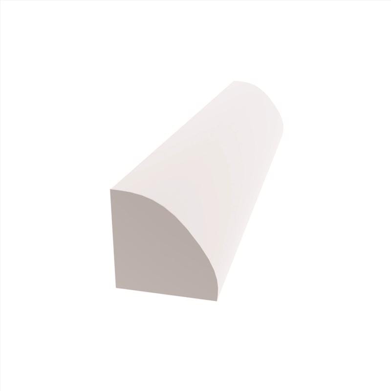 Alexandria Moulding RY317-ZM096C 3/4 in. H X 3/4 in. W X 8 ft. L Paintable White PVC Quarter Round Molding