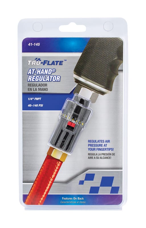 Tru-Flate TRFL41145 At-Hand Plastic In Line Adjustable Air Regulator 1/4 in. Female 1 pc