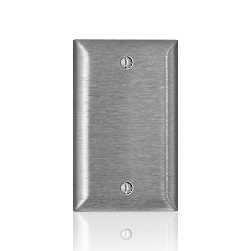 Leviton 0SL13-000 C-Series Satin Silver 1 gang Stainless Steel Blank Wall Plate 1 pk