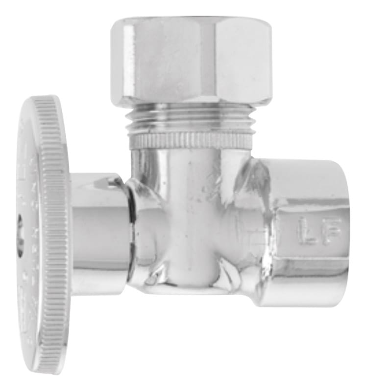 Keeney 2050PCLF 1/2 in. FIP in. X 7/16 in. Compression Brass Angle Valve