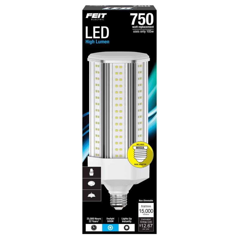 Feit C15000/5K/LED Cylinder E26 (Medium) LED Bulb Natural Light 750 Watt Equivalence 1 pk