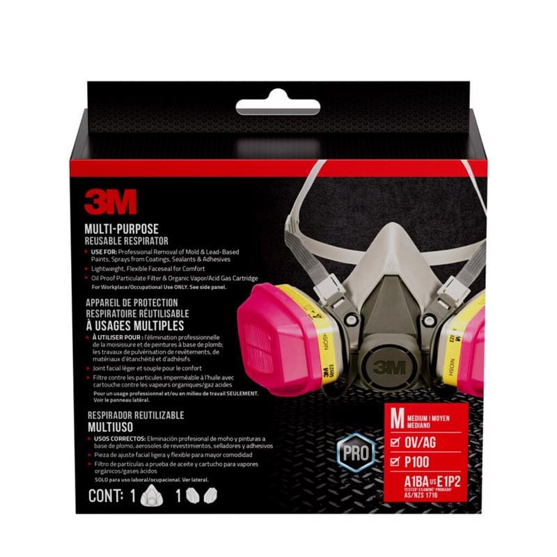3M 62023H1-DC 3M P95 Multi-Purpose Respirator Black M