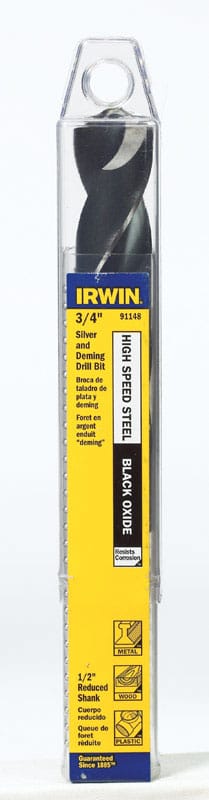 Irwin 91148 3/4 in. X 6 in. L High Speed Steel Drill Bit Straight Shank 1 pc