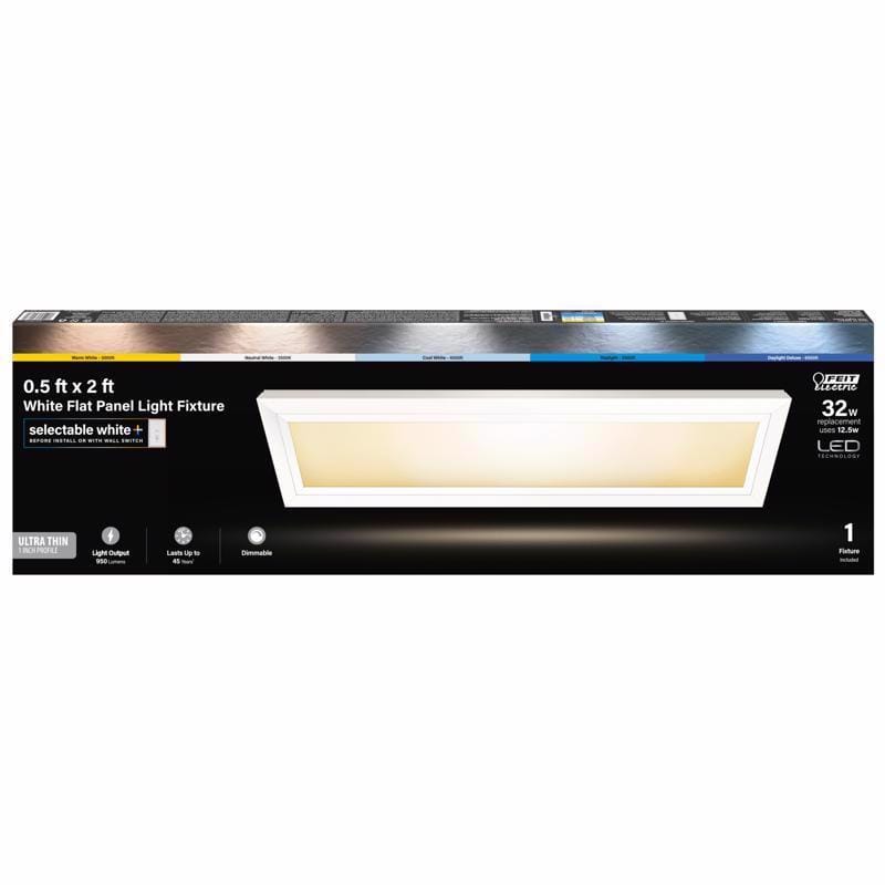 Feit FP0.5X2/6WY/WH EDGELIT 1 in. H X 6 in. W X 24 in. L White LED Flat Panel Light Fixture
