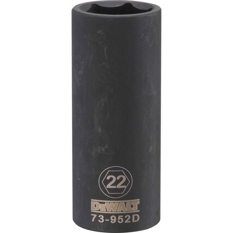Dewalt DWMT73952OSP 22 mm X 1/2 in. drive Metric 6 Point Deep Impact Socket 1 pc