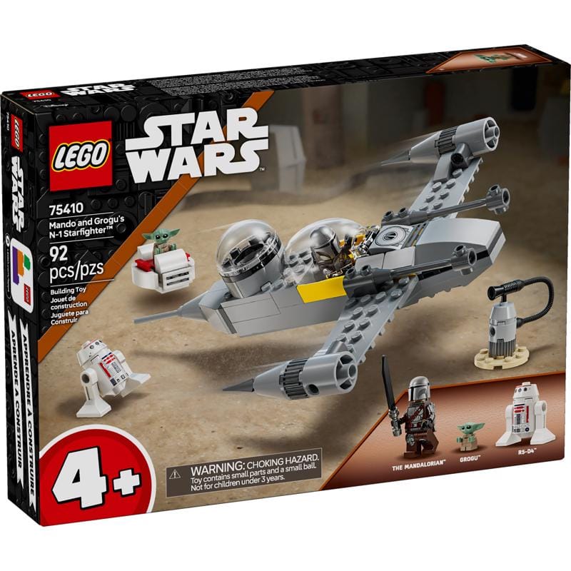 Lego 75410 Star Wars Mando and Grogu's N-1 Starfighter Building Toy Multi 92 pc