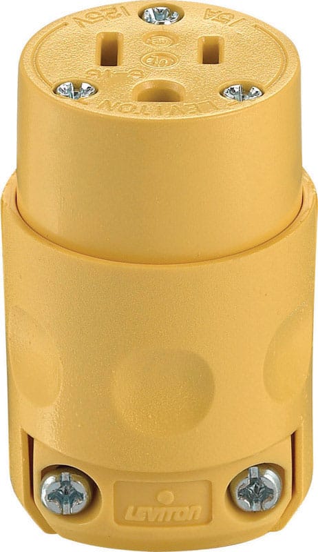 Leviton 515CV-000 Residential Nylon Ground/Straight Blade Connector 5-15R 18-12 AWG 2 Pole 3 Wire