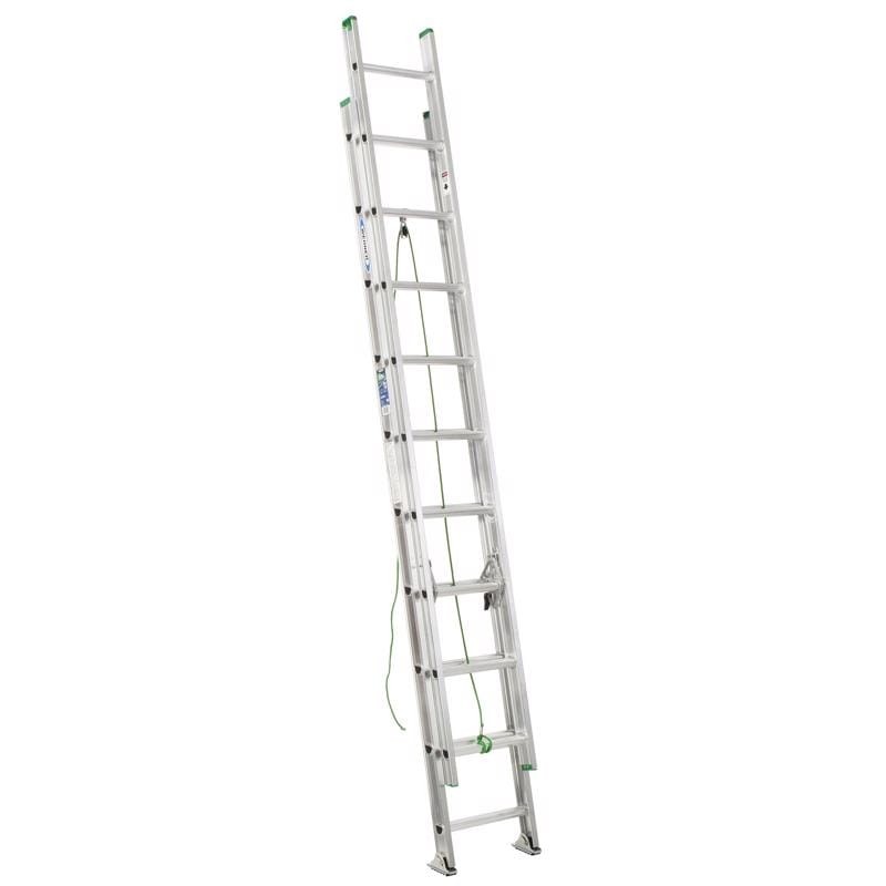 Werner D1220-2 20 ft. H Aluminum Extension Ladder Type II 225 lb. cap.