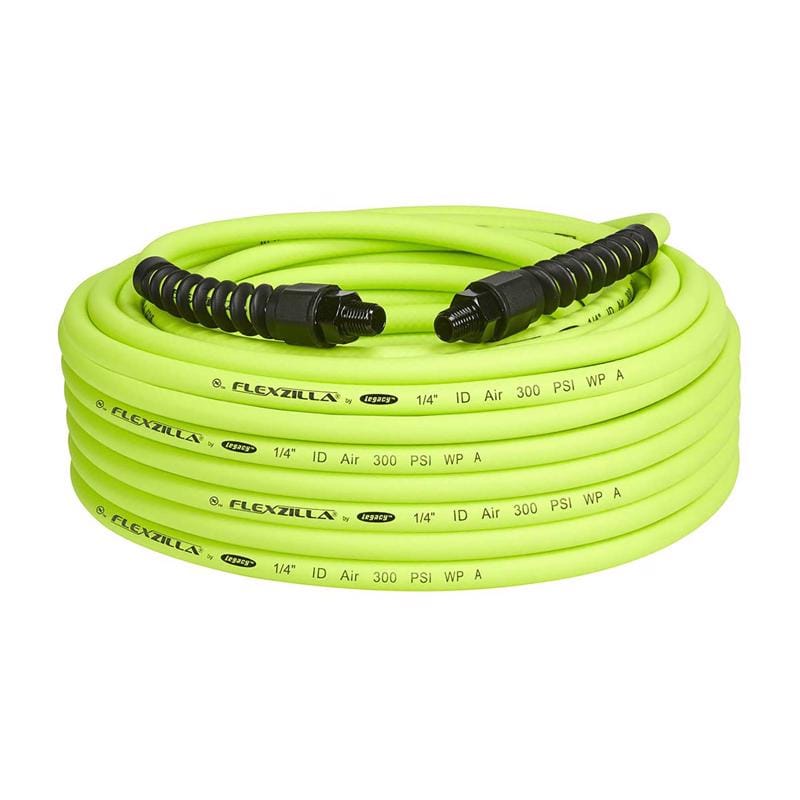 Legacy HFZP14100YW2 Flexzilla Pro 100 ft. L X 1/4 in. D Hybrid Polymer Air Hose 300 psi Zilla Green