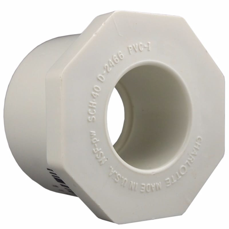 Charlotte Pipe PVC 02107 1050 Schedule 40 1-1/2 in. Slip X 1/2 in. D Slip PVC Reducing Bushing 1 pk