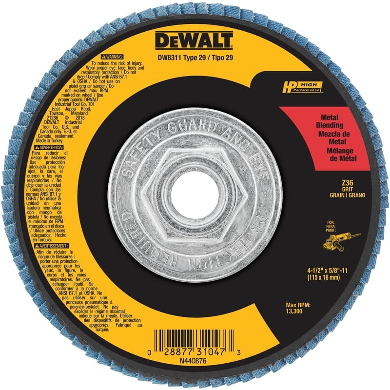 Dewalt DW8311 4-1/2 in. D X 5/8-11 in. Zirconia Flap Disc 40 Grit 1 pc