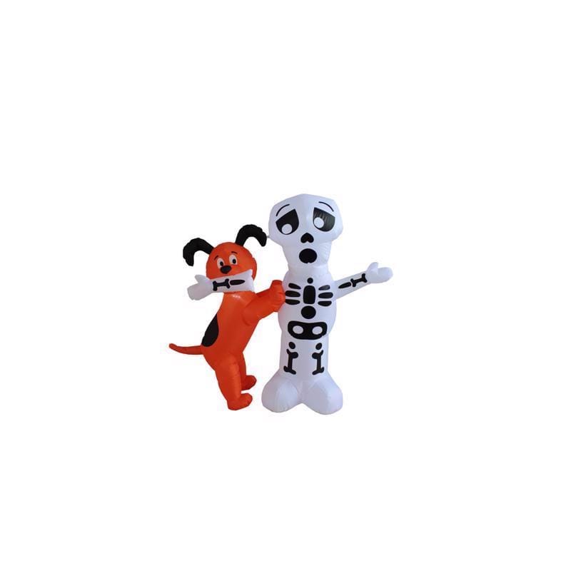 A Holiday Company HL23051-120 4 ft. Prelit Puppy with Skeleton Inflatable