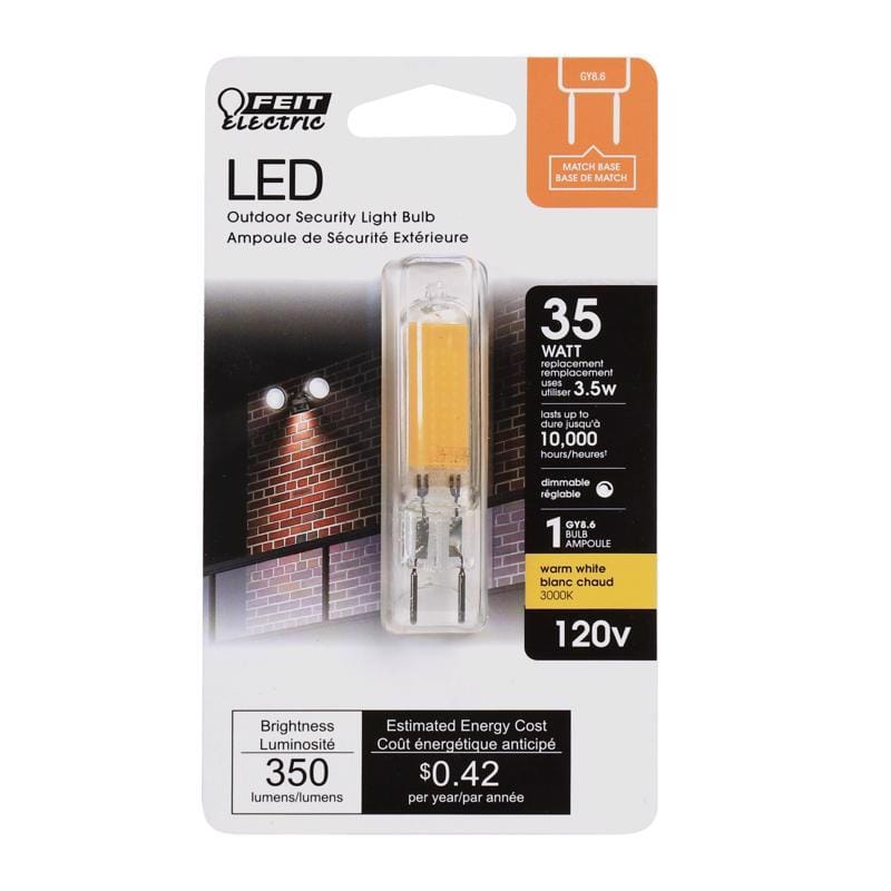 Feit BP35G8.6/830LED T4 GY8.6 LED Bulb Bright White 35 Watt Equivalence 1 pk