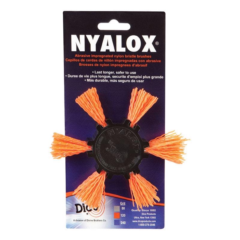 Dico 541-782-4 Nyalox 4 in. D X 1/4 in. Aluminum Oxide Wheel Brush Mandrel Mounted Flap Brush 120 Grit 1 pc