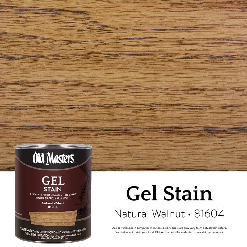 Old Masters 81604 Semi-Transparent Natural Walnut Oil-Based Alkyd Gel Stain 1 qt