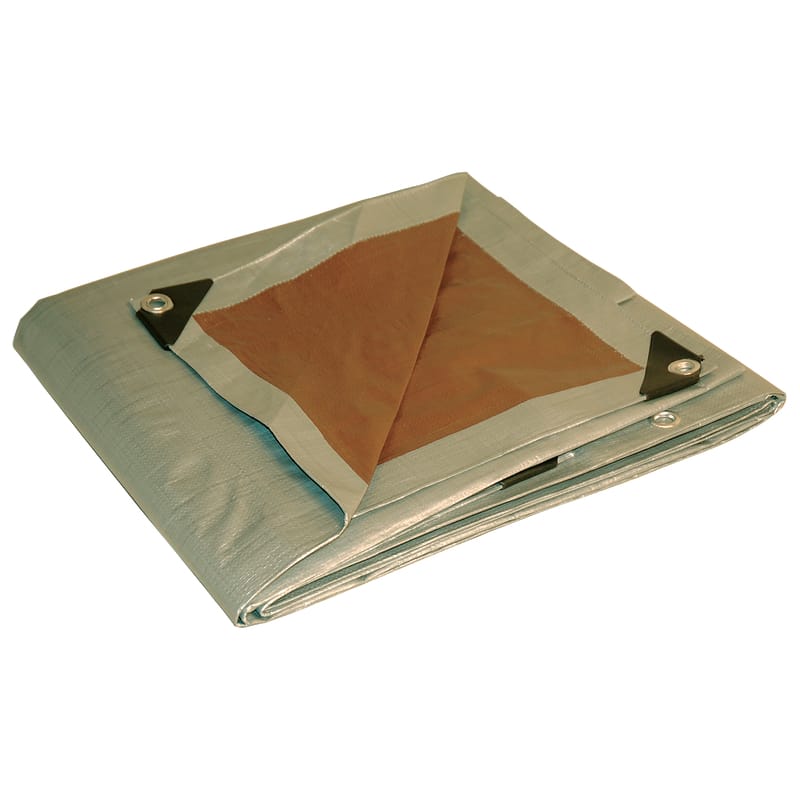 Foremost 21824 Dry Top 18 ft. W X 24 ft. L Heavy Duty Polyethylene Reversible Tarp Brown/Silver