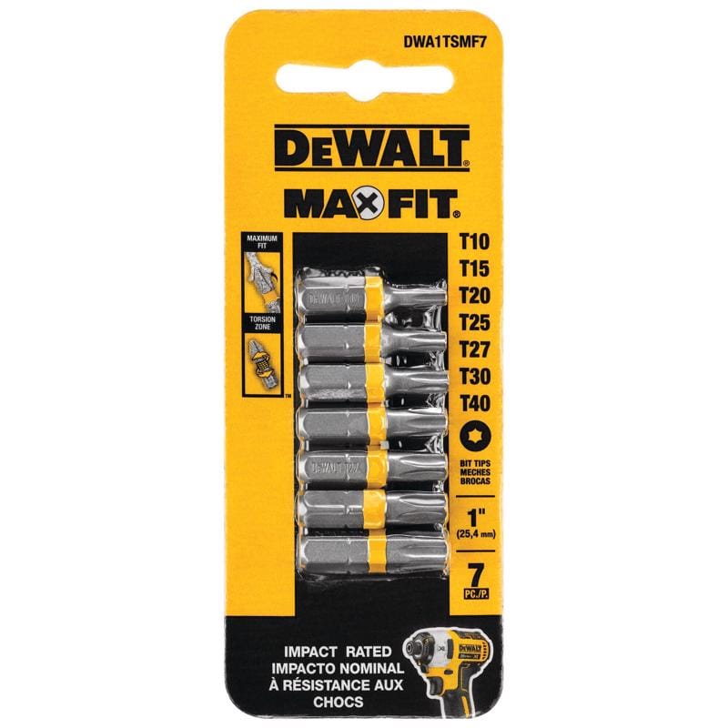 Dewalt DWA1TSMF7 Max Fit Torx Assorted X 1 in. L Screwdriver Bit Set Steel 7 pk