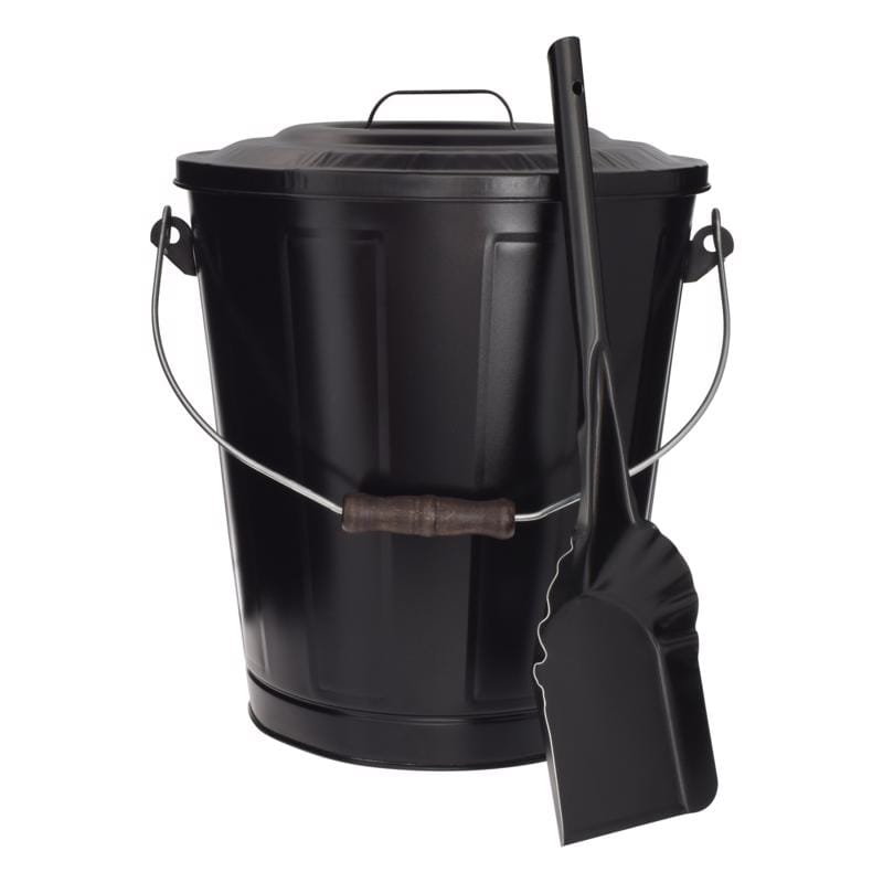 Imperial LT0160 Black Powder Coated Steel Ash Container and Shovel Set