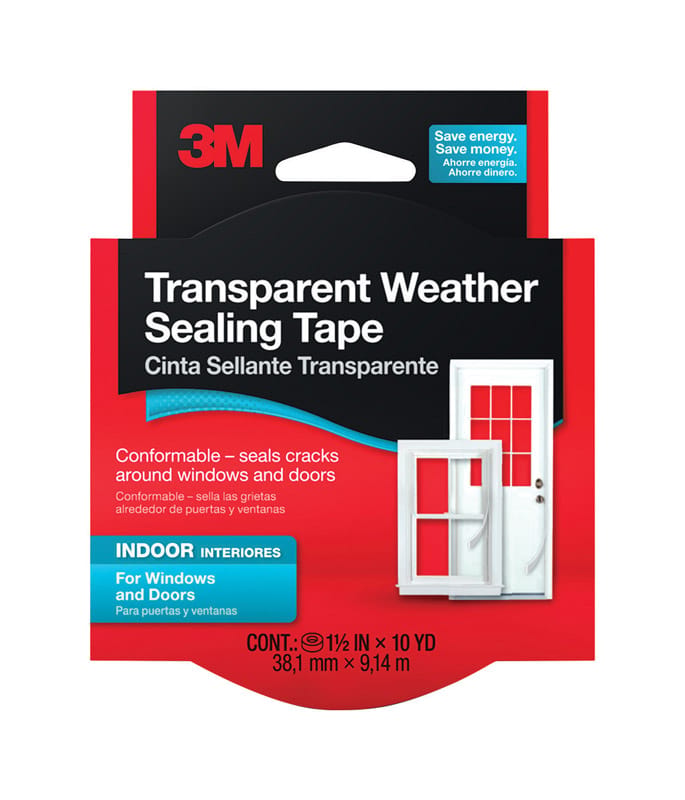 3M 2110NA Clear Silicone Weather Sealing Tape For Windows 30 ft. L X 0.25 in.