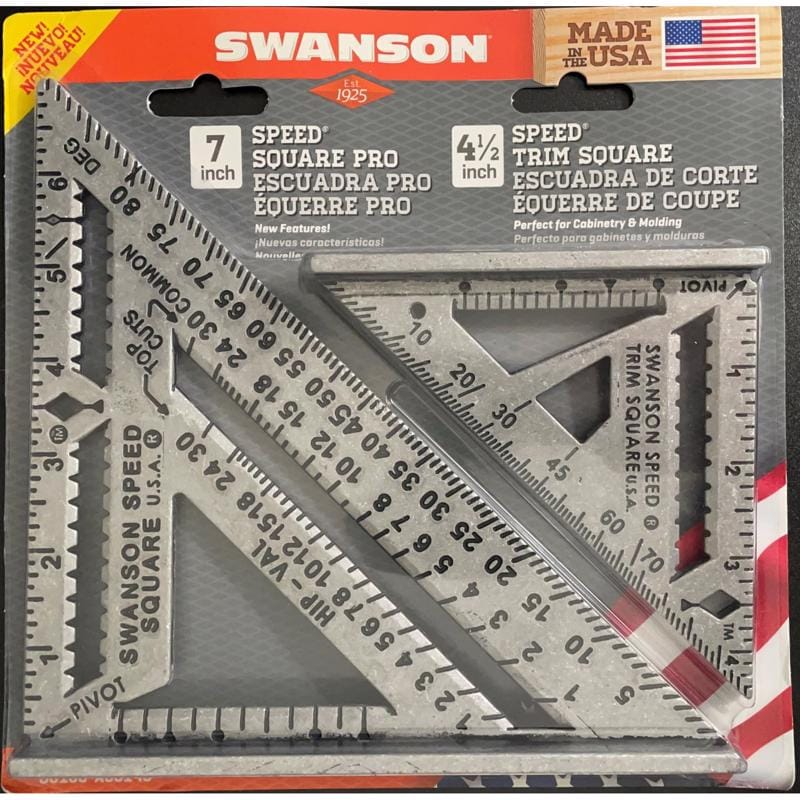 Swanson S0100-AS0145 Pro 8.5 in. L Aluminum Square Set