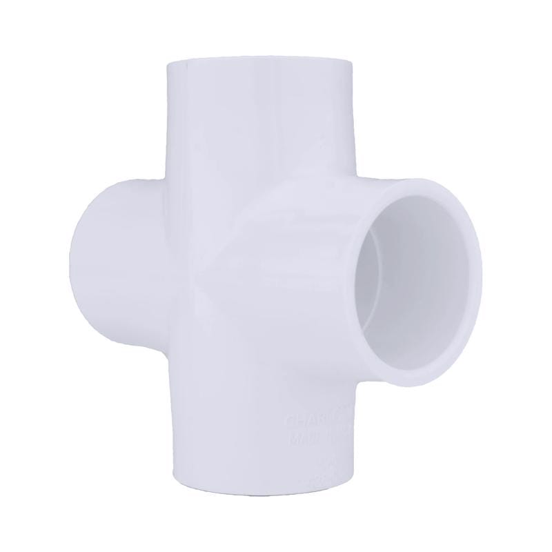 Charlotte Pipe PVC 02410 1000 Schedule 40 1-1/4 in. Slip X 1-1/4 in. D Slip PVC Cross 1 pk