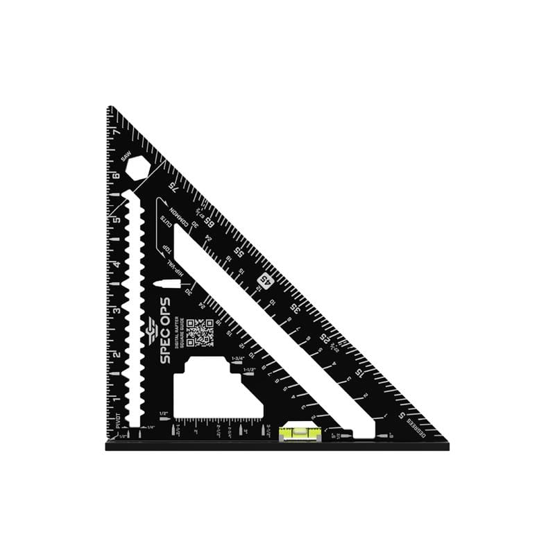 Spec Ops SPEC-SQ-RAF7-E 1.18 in. L X 7.5 in. H Anodized Aluminum Rafter Square