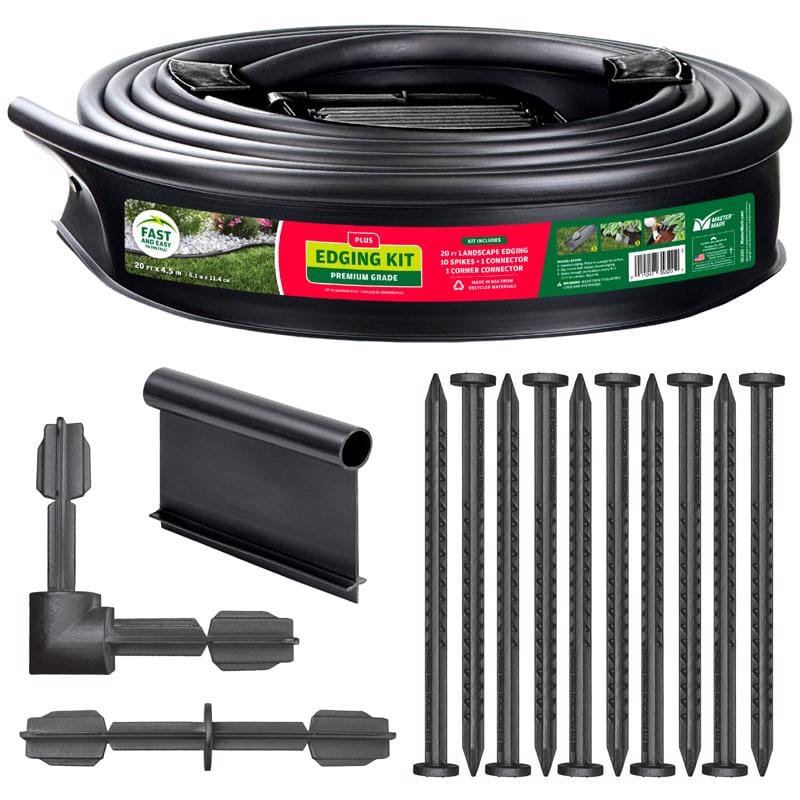 Master Mark 35320 20 ft. L X 4.5 in. H Plastic Black Landscape Edging Kit