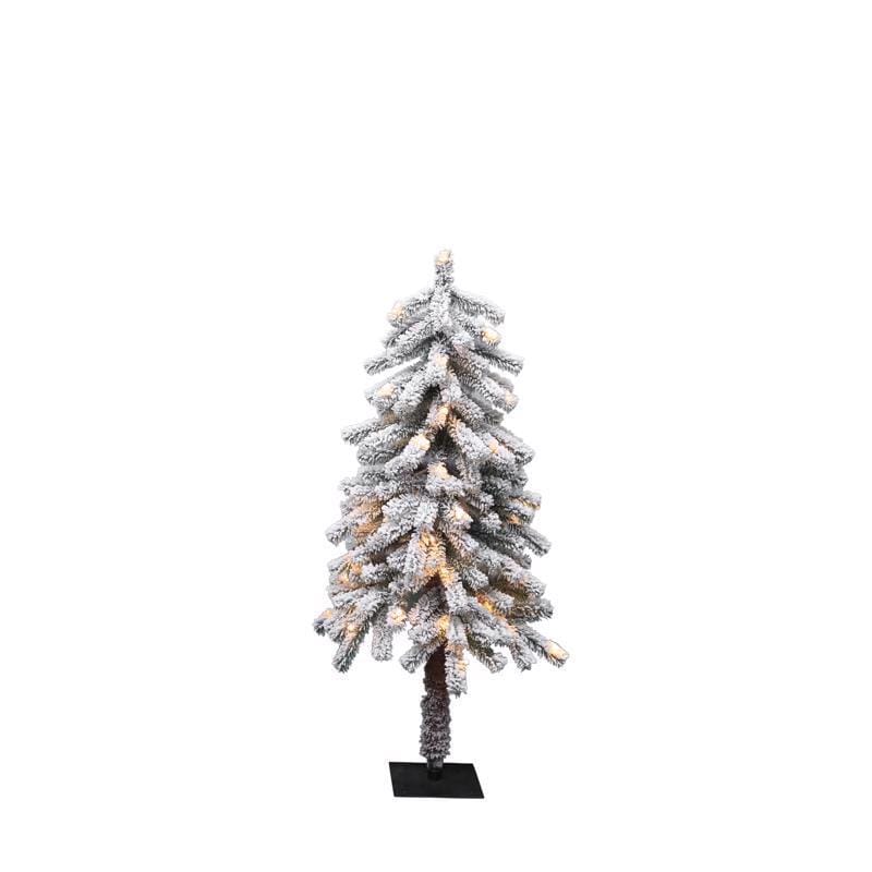 Celebrations 25Y-190-LEDW 4 ft. Full LED 50 ct Snowy Alpine Entrance Tree