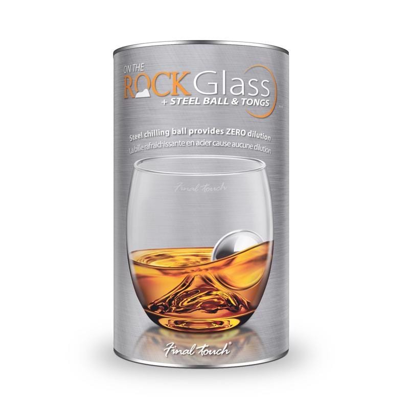 Final Touch GS349 8 oz Clear/Silver Glass/Stainless Steel Chilling Ball Set
