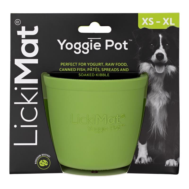 Lickimat LM5301GN-DR Yoggie Pot Green Rubber Slow Feeder For Dogs