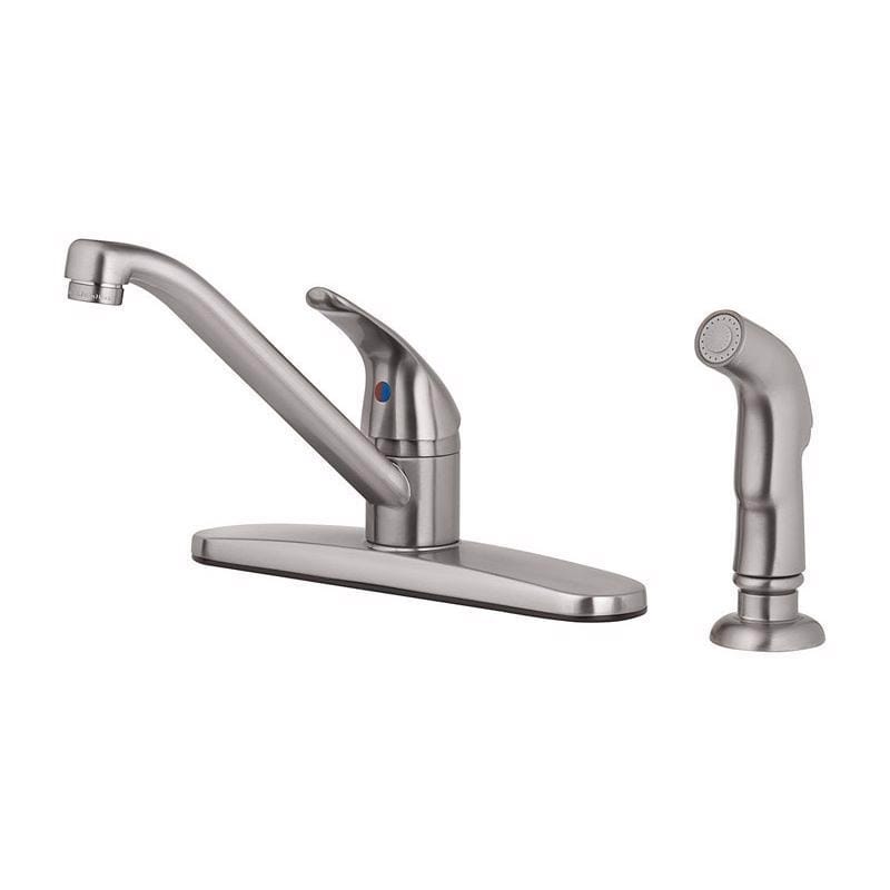 Oakbrook Collection 67896W-3004 Essentials One Handle Brushed Nickel Kitchen Faucet Side Sprayer Included
