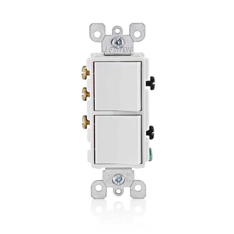Leviton 05641-0WS Decora 15 amps Single Pole 3-Way/Combination Duplex Combination Switch White 1 pk