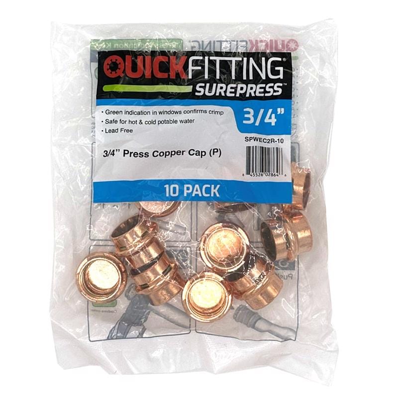 Quickfitting SPWEC2R-10 3/4 in. Press in. Cap each Copper Cap