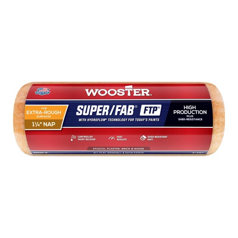 Wooster RR926-9 Super/Fab Synthetic Blend 9 in. W X 1-1/4 in. Regular Paint Roller Cover 1 pk