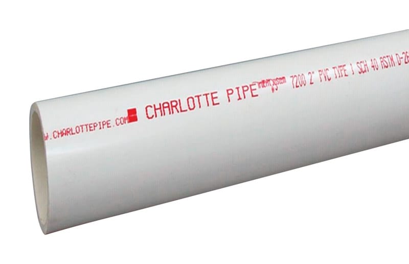 Charlotte Pipe PVC 7112 1000HC Schedule 40 PVC Pipe 1-1/2 in. D X 5 ft. L Plain End 330 psi