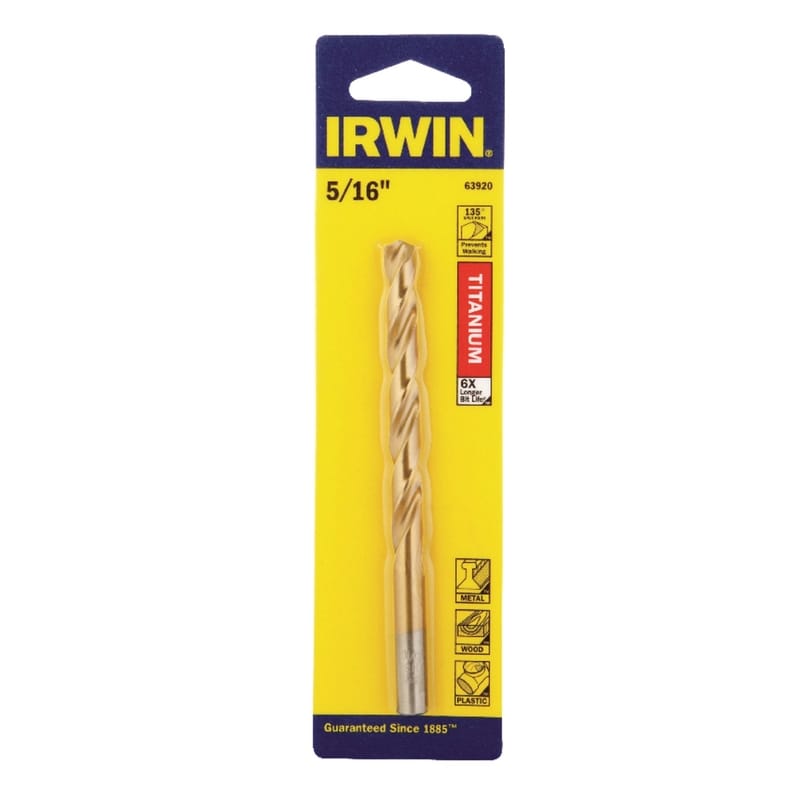 Irwin 63920 5/16 in. X 4-1/2 in. L High Speed Steel Drill Bit Straight Shank 1 pc