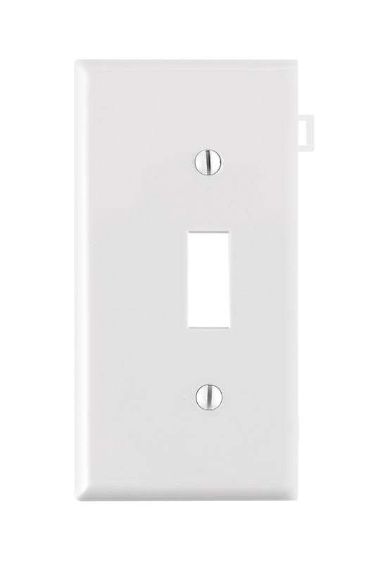 Leviton 0PSE1-00W White 1 gang Thermoplastic Nylon Toggle Sectional End Wall Plate 1 pk