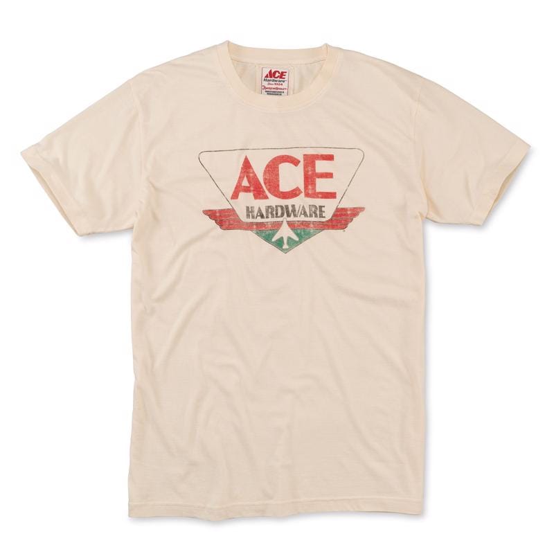 Ace Vintage Threads SRJ004A CRM-XL XL Short Sleeve Men's Crew Neck Cream Tee Shirt